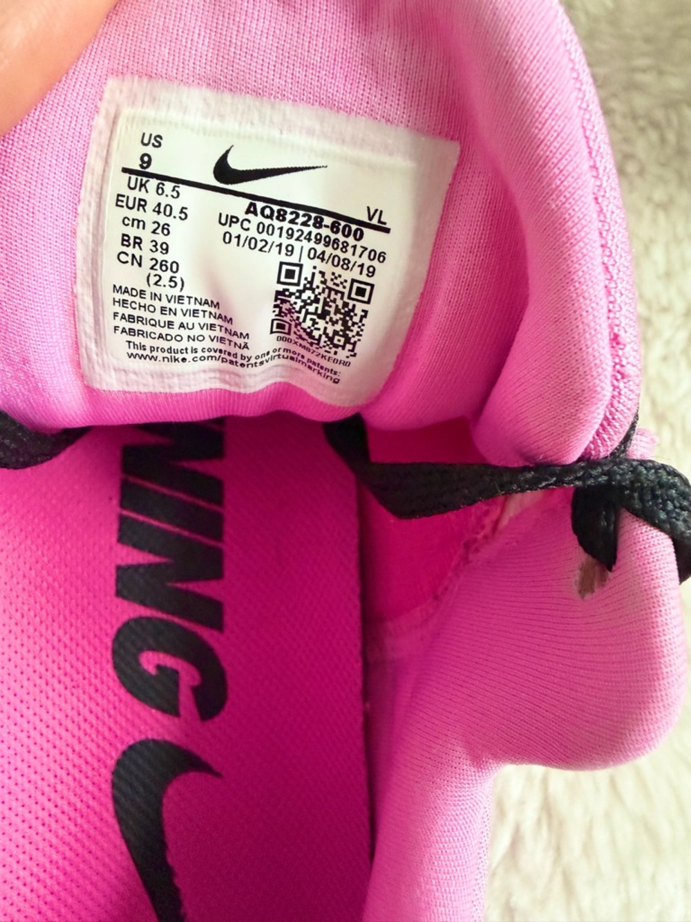 Nike Air Zoom Winflo 6 Psychic Pink Black Running Sneaker - Picture 11 of 14